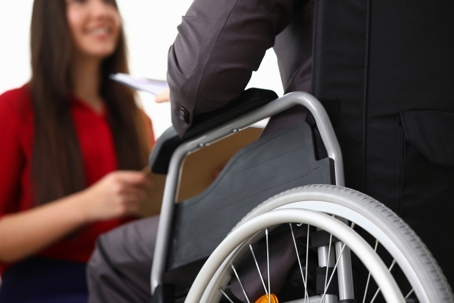 person with disability in an interview