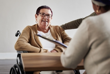 person with disability meeting with a lawyer